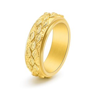 Retro God's Eye Rotatable Ring Stainless Steel Men's Eye Ring