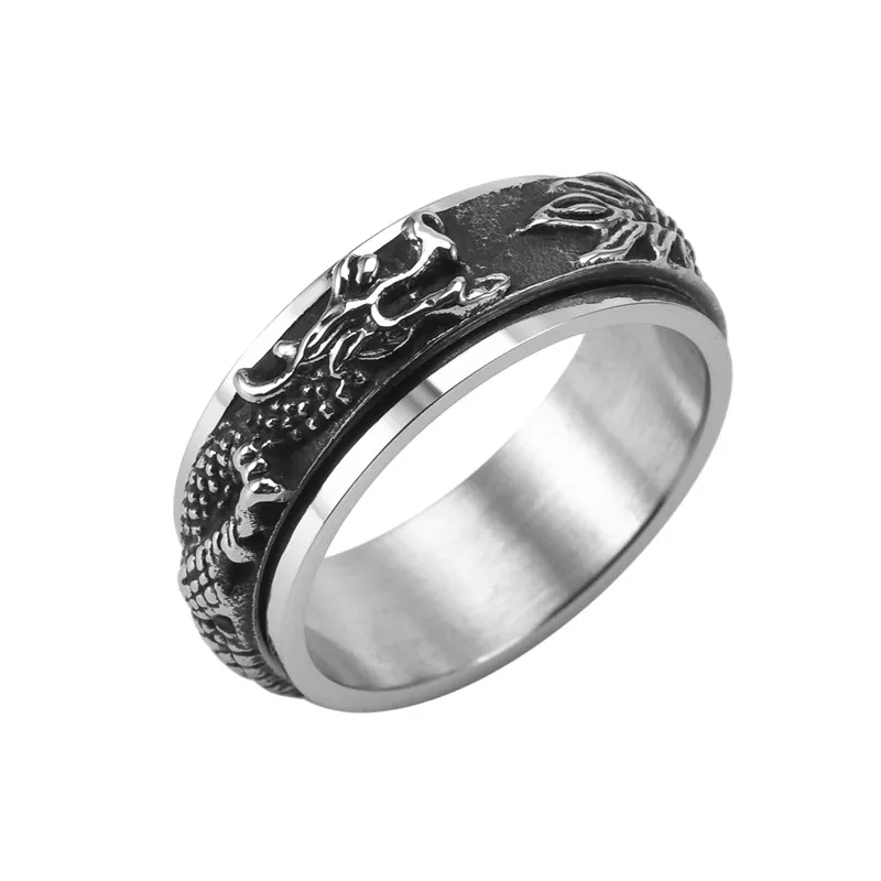 Men's rotating stainless steel dragon-shaped ring - Image 4