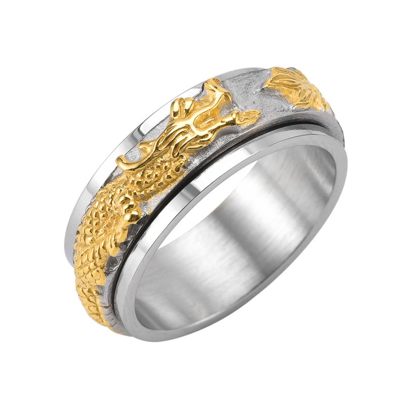Men's rotating stainless steel dragon-shaped ring - Image 2
