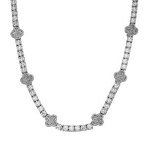 Wholesale Iced Out Four Leaf Clover Tennis Chain