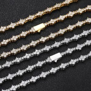 Wholesale 6.5mm Iced Out Multi Shaped Diamond Chain