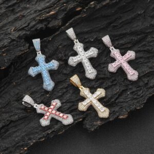 Wholesale Iced Triple Cross Pendant