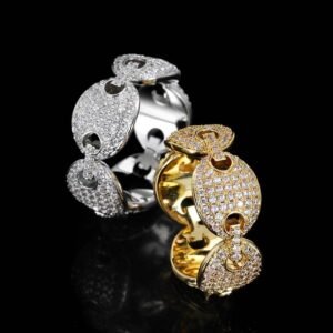 Wholesale Iced Out Coffee Bean Ring