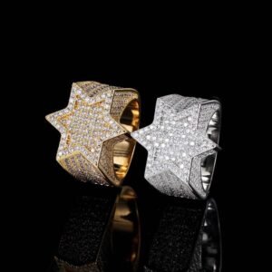 Wholesale 18K Gold Iced Star Ring