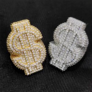 Wholesale Iced Out Dollar Sign Ring
