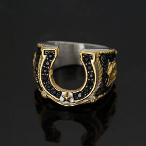 316 Stainless Steel Lucky Horseshoe Ring Men's Cowboy Ring