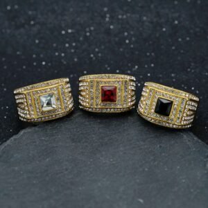 Wholesale 316 Stainless Steel Personality 3D Colorful Gem Ruby Men's Ring