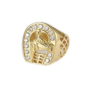 Premium Gold-Plated Horse Head Ring