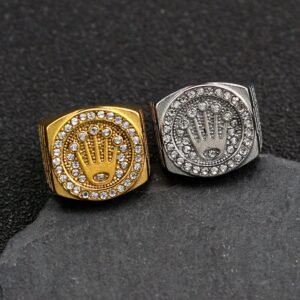 Elegant Crown Three-Bead 316 Stainless Steel Men's Ring | ZSM