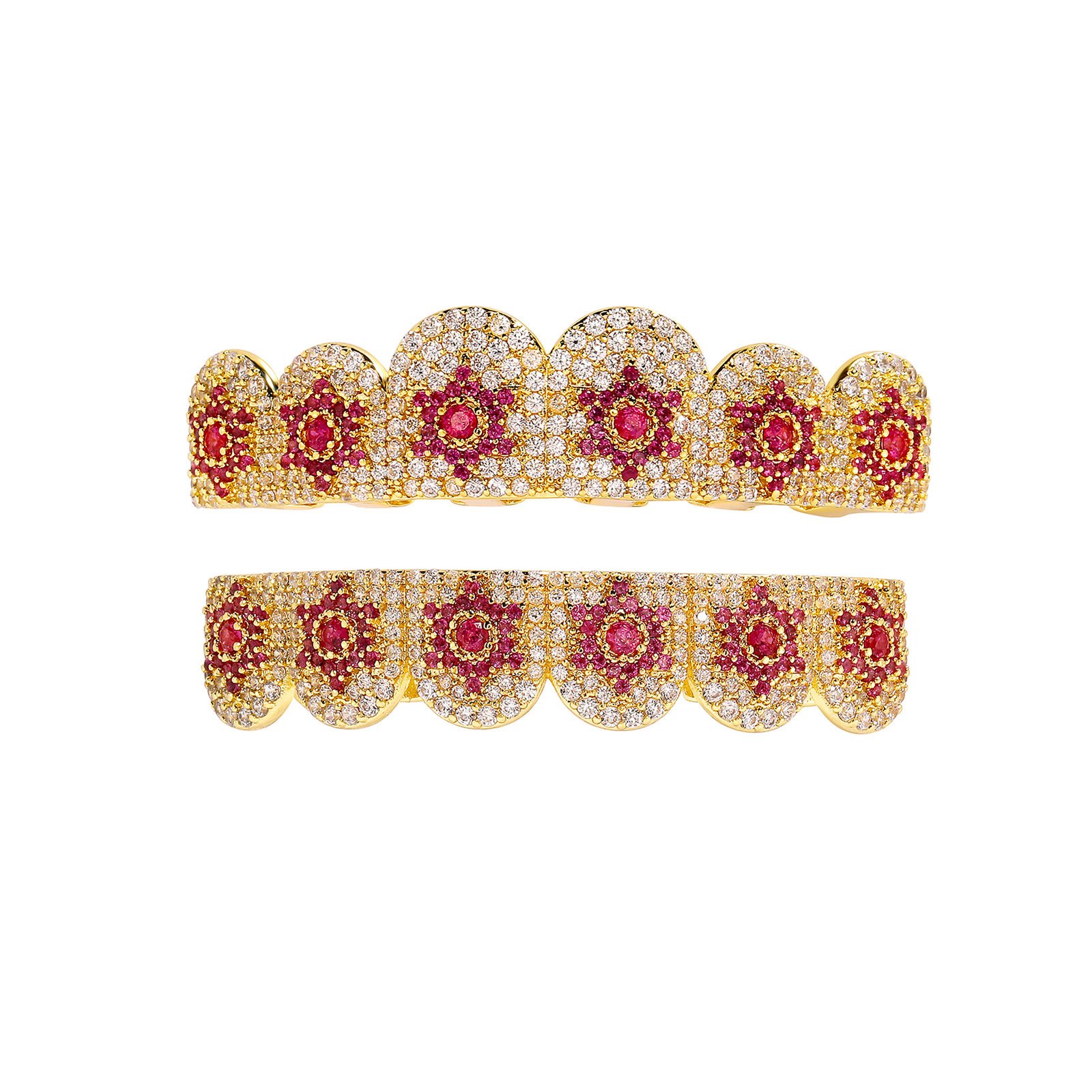 Iced Out Diamond Hexagram Grillz Set