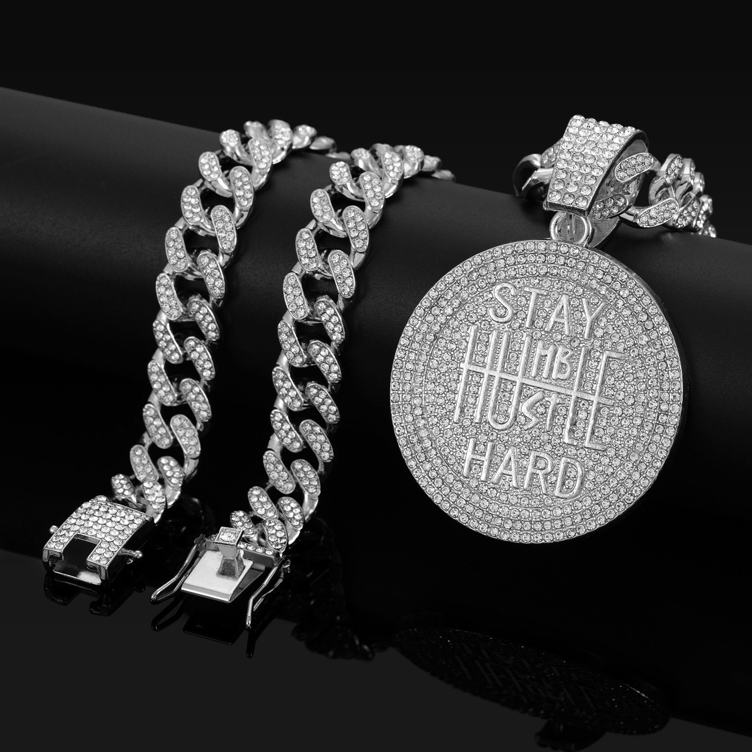 Round letters Pendant Necklace - Image 2