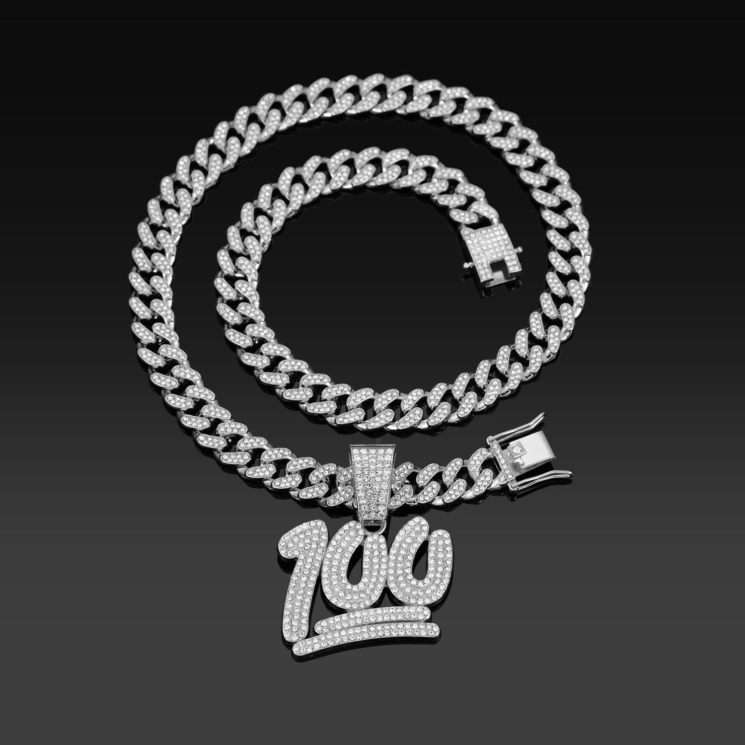 Iced 100 Pendant Necklace - Image 3