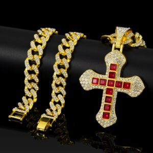 Iced Cross Pendant Necklace