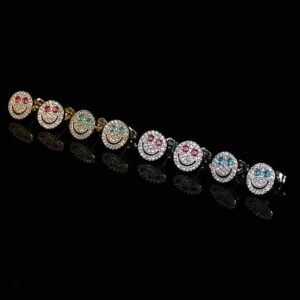 Smile Face Full Paved Earrings