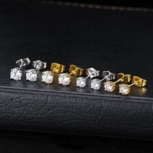 Round Cut Stud Earrings