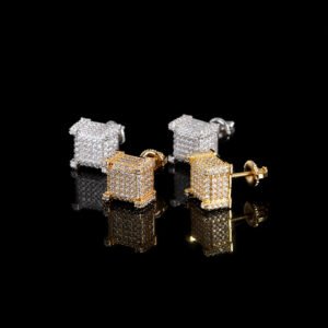 Iced Out Square Princess Cut Earrings