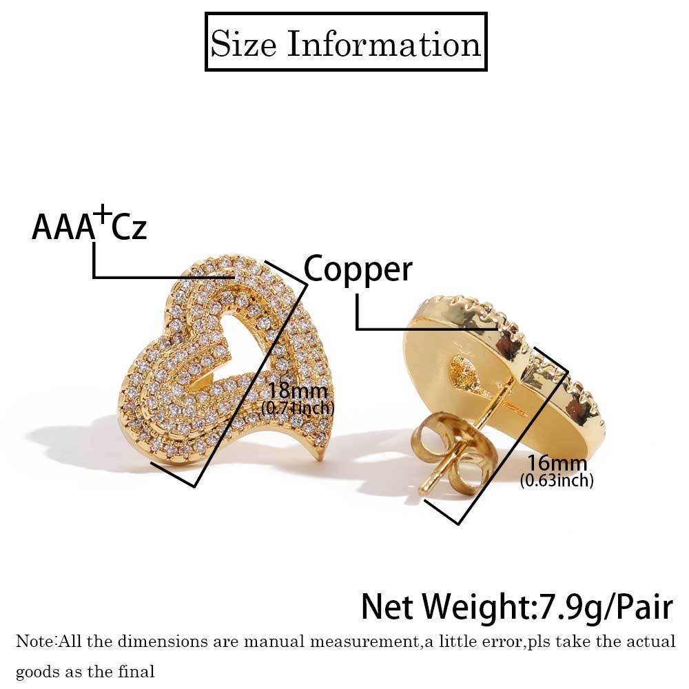 Pave Heart Stud Earrings - Image 6