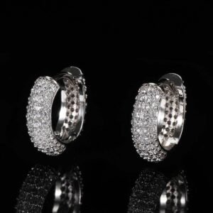 Pave Diamond Hoop Earring