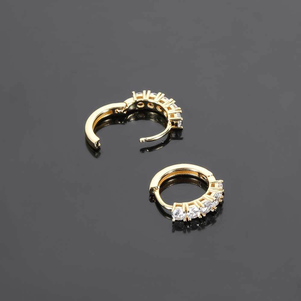 Sparkling Row Hoop Earrings - Image 4