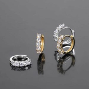 Sparkling Row Hoop Earrings