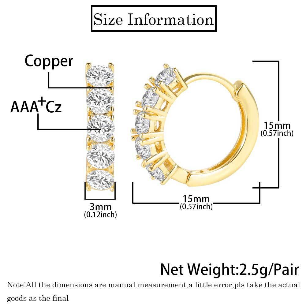 Sparkling Row Hoop Earrings - Image 6