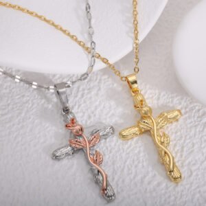 Faith Rose Cross Pendant