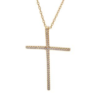 Iced Princess Cut Cross Pendant