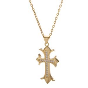 Iced Baguette Cut Cross Pendant