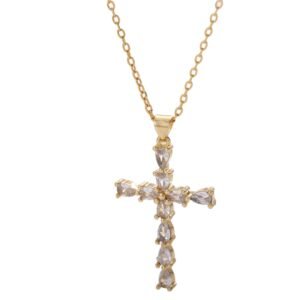Cluster Tennis Cross Pendant