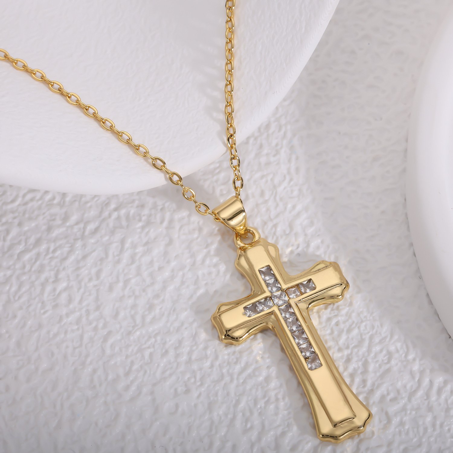 Iced Out Gothic Cross Pendant - Image 2