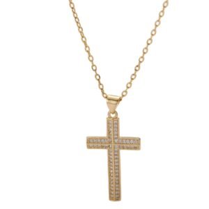 Iced Out Mosaic Cross Pendant