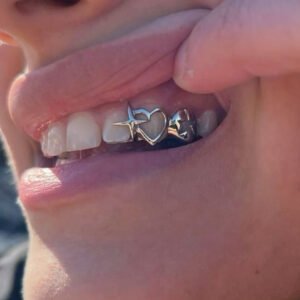 Pre-made Star & Heart Double Grillz